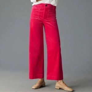 The Colette Cropped Wide-Leg Corduroy Pants by Maeve